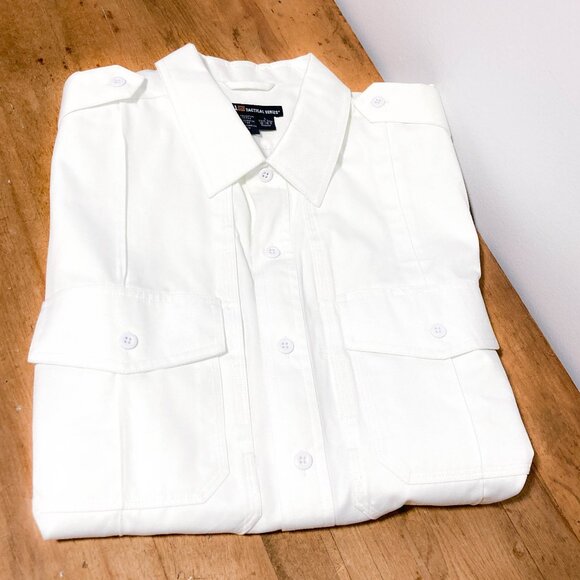3 FOR $15 Mens uniform short sleeve shirt button down L White - Picture 8 of 13